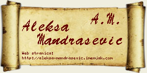 Aleksa Mandrašević vizit kartica